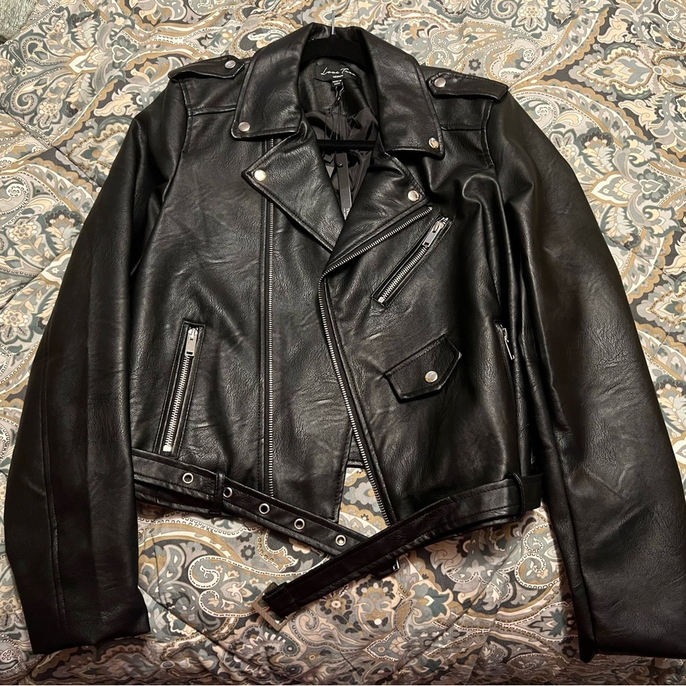 Black faux leather jacket